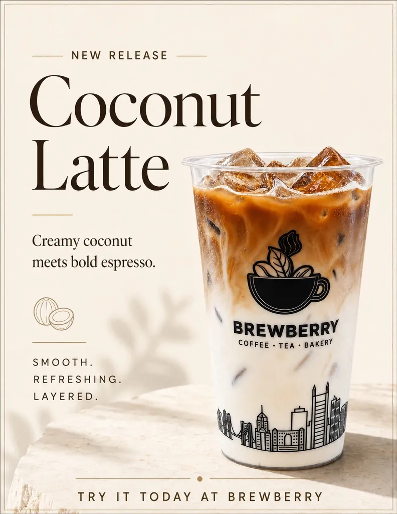 Brewberry Pittsburgh's new Coconut Latte